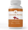 Ingredientes originales puros Cayenne Pepper, (100 capsules) Siempre puro, sin aditivos ni artillería, Lab Verified