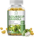 Soursop Graviola Capsules with Kelp, for Cell Regeneration, Enhances Immunity, Digestive Support, Antioxidant Properties, Gluten Free, Non GMO, Vegan, 120 Condes
