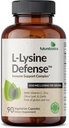Futurebiotics L-Lysine Defense Immune Support Complex 1500 MG Por Serving with Vitamin C, Zinc, Olive Leaf & Garlic - Non-GMO, 90 Vegetarian Capsules