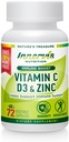 Complejo Immune Boost – Vitamina C 900mg, D3 2,500 UI & Zinc 25mg para Immune System Support, 72 Veggie Caps ← Innervis Nutrition