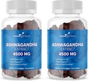 Ashwagandha Gummies - Calidad del sueño, Memoria, " Apoyo cognitivo - Ashwagandha Gummies for Women " Men Pack of 2, 60 Servings