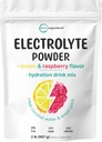 Micro Ingredientes Hidration Electrolyte Powder, 2 lb (139 Servings) Silencio Lemon Raspberry Flavor ← High Potassium (1,000mg) + Coconut Water & Real Lemon Juice Silencio No Sugar, Keto Friendly ← Non-GMO