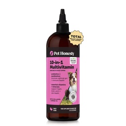 Suplemento multivitamínico de perros con aceite de salmón para perros - Alivio de Itch de alergia, Digestión, Skin &amp; Coat Health, Suplemento líquido - Hueso de tolva para perros Broth con Prebióticos (12 oz)