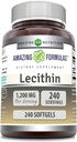 Fórmulas increíbles Lecithin 1200 Mg ← Softgels Suplemento No-GMO TENIDO Gluten-Free TEN Made in USA (1 Pack TEN 240 Count)