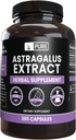 Ingredientes originales puros Astragalus (365 capsules) No hay magnesio o rifles de arroz, siempre puros, lab verificados