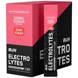 BARE PERFORMANCE NUTRITION BPN Electrolytes Go Packs Hydration Drink Mix ¦ Sugar Free Electrolyte Powder ← 500mg Sodium per Serving ← Naturally Sweetened ← Salted Watermelon, 30 Servings