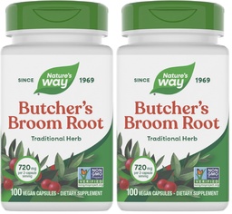 Bota de escoba de la naturaleza, apoyo tradicional de la pierna*, 100 cápsulas veganos (Pack of 2)
