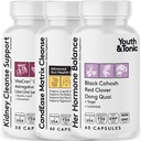 Equilibrio de hormonas " CandEase Matrix " Kidney Cleanse Bundle 3 Pack for Woman ← Mujer All Stages Hormonal " Digestive Imbalance Support