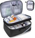 Trunab Bolsa de almacenamiento de medicamentos con cerradura de combinación, organizador de botellas cerrables, caja de carga de medicamentos de viaje para caja de medicina, receta, vitaminas, suplementos o suministros médicos
