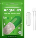 Cápsulas Vegan Tamaño 00 Planta vacía transparente (100 Conde) Gluten libre, no GMO, Halal Certified Pill Caps Kit de llenado con 2 cucharas para DIY vegetariano Sus propios Suplementos
