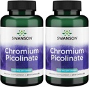 Picolinato de cromo de Swanson - Suplemento Natural Promoción del metabolismo y la gestión de peso - Apoyos Niveles de azúcar de sangre saludables ya dentro de la gama normal - (200 cápsulas, 200 mg cada uno) 2 Pack