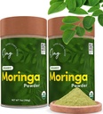 OMG! Superfoods Pura y Orgánica Moringa Polvo - USDA Certified Moringa Oleifera, Gran Fuente de Calcio, Hierro, Vitaminas A &amp; E - 7 Oz (2 Pack)