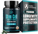 Premium Stem Cell Suplementos 1000mg (120 Caps) Inmunity Boost, Reducir la Soreidad Conjunta, Soporte Natural Anti-Aging &amp; Longevity with Spirulina & Clorella for Vitality, Celulas Madre Health Formula