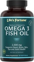 Aceite de pescado de la fortuna Omega 3 Concentrar Suplemento 2500 mg, 60 Softgels, alta potencia, EPA & DHA Fatty Acid - Corazón, cerebro, piel, articulaciones - No GMO