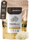 Orgánica Tremella Mushroom Powder Suplemento 100g ← Pure Fruiting Body 10:1 High Strength Snow Fungus Extract ← 10% Beta-D Glucans ← 16,600mg Raw Equivalent Por Serving ← Skin Hydration &amp; Brain Support