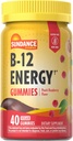 Sundance Vitamina B-12 Gummies Energética ← 40 Conde ← Peach Raspberry Flavor ← Vegan, No GMO, y Gluten Suplemento Libre