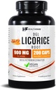 Healthfare Licorice Root Extract 900mg ← 200 Vegan Capsules DGL Supplement ← Extra Strength Herbal Formula ← Non-GMO, Gluten-Free TEN Made in USA