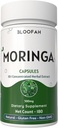 Moringa Capsules 500mg ← 100% Pure Moringa Oleifera Leaf TENIDO Concentrado 10:1 Extracto Polvo no-GMO, Nutrient-Rich Vegetarian Verde Superalimento (180 Conde (Pack of 1)