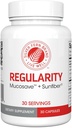 Silver Fern Regularity Suplemento Digestivo Capsules Marca - 1 Botella = 30 Capsules = 30 Day Supply - Mucosave FG (Prickly Pear Polysaccharides & Olive Leaf Polyphenols) & SunFiber