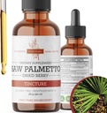 Saw Palmetto Tincture ← Premium Extract herbal libre de alcohol de Saw Palmetto Berries ← Suplemento botánico líquido ← Fórmula herbal tradicional Silencioso Made in USA - 2 oz (60 ml)