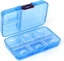 Pill Organizer, dispensador de píldoras portátiles,9 compartimientos Moisture-Proof Pill Box for Purse Vitamins, Medicine, Fish Oil,Travel Pill Organizer (Blue)