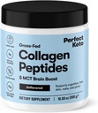 Perfect Keto Collagen Peptides Protein Powder con MCT Oil, Collagen Hidrolyzed, Tipo I & III Suplemento, Gluten Free, Grass Fed, Low Carb, Keto Coffee Creamer, Collagen for Women &amp; Men, Unflavored