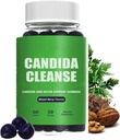 Candida Cleanse, Candida y Detox Support Gummies, 10-in-1 Advanced Formula with Black Walnut, PAU D'Arco &amp; Wormwood, Non-GMO 60 Gummies