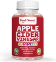 Siente grandes vitaminas Manchas de vinagre de manzana – ACV con la madre para el apoyo digestivo y bienestar diario – Vegan, no GMO, 60 Gummies