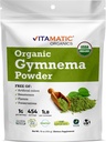 Vitamatic Certified USDA Organic Gymnema Leaf Powder – 1 libra (16 onzas) – Natural Herbal Support for General Health