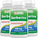 Mejores Naturales Berberina 500mg 120 Capsules - Soporta Función Inmunitaria, Función Cardiovascular & Gastrointestinal (120 Cuenta (Pack of 3))