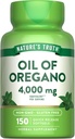 La verdad de la naturaleza Óleo de orégano Softgels TEN 4000 mg ANTE 150 Conde Silencio No GMO &amp; Gluten Suplemento Herbal Libre