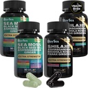 Boysea. Shilajit y Sea Moss Bundle- 90 Count - Sea Moss, Black Seed Oil, Ashwagandha, Ginger & Shilajit, Rhodiola Rosea, All in 1 Supplements (2 Pc)