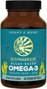Sunwarrior Vegan Omega 3 DHA &amp; EPA Suplemento Algal Oil Preferred Alternative to Fish Oil Supports Brain Eye Joint " Heart Health (60 Count)