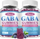 2 Pack GABA Gummies para Adultos, Relajación, Zzz & Mood – Gummies de calma libre de azúcar con L-Theanina, 5-HTP, Vitamina D3 – Natural Zzz Support, Suplementos GABA para Niños, 120 Condes