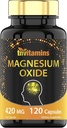 tnvitamins Magnesium Oxide 420mg - 120 Capsules tención 4 Month Supply! ← 100% Daily Value of Magnesium Oxide in One Capsule ← Oxido de Magnesio ← Non-GMO, Made in The USA