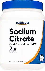 Nutricost Sodium Citrate Powder 2LB (32.4oz) - Grado de alimentos, no GMO - emulsionante, natural Flavor Enhancer, Preservant de alimentos