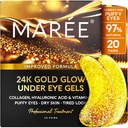 MAREE 24k Gold Under Eye Gels for Dark Circles and Puffiness - Collagen &amp; Hyaluronic Acid Skincare Gel Pads - Gold Eye Patches for Puffy Eyes and Dark Circles - Under Eye Masks - Travel Essentials