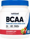 Nutricost BCAA Powder (Strawberry Kiwi) 60 Servimientos - Optimal 2:1:1 Relación
