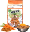 Carrotas originales de Olewo para perros – Fibra para el Poop perfecto, Toppers de alimentos de perros deshidratados para comedores de Picky, Esquí natural &amp; Soporte de la carne, Multivitamina, Probióticos para la salud de Gut Digestivo, 1 lb