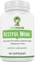 VitaMonk Melatonin Asistencia para dormir gratis con Magnesium, GABA, Theanine y Apigenin - Ayuda para dormir natural sin melatonina, Ayudas para dormir naturales para adultos, píldoras para dormir para adultos, Ayudas para dormir para adultos