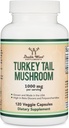 Turquía Tail Mushroom Suplemento (120 Capsules - 2 Month Supply) (Coriolus Versicolor) Soporte integral del sistema de inmunes, no transgénico, sin gluten, cultivado y encapsulado en los EE.UU. por madera doble