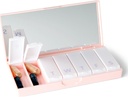 PORT X POLISH Designer Weekly Pill Box Organizer (Single 1X Daily, Blush Pink) Silencio Compacto, Elegante suplemento de vitamina de 7 días de duración Cute Portable Mini Travel Medicine Carrier  BPA-Free Pillbox Caddy
