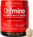 Oh!mino Essential Amino Acids Supplement. Tropical Splash, Cafeeinated Powder. All 9 EAAs, BCAAs and The Perfect Amino for Workouts, Amino Energy, and to Build Muscle, and Recover Faster.