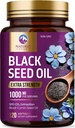 Black Seed Oil 1000mg - Premium Extra Strength Nigella Sativa Blackseed Oil - Black Seed Oil Skin, Digestive Health & Immune Support - Non-GMO Antioxidant, Gluten Free Supplement - 120 Softgels