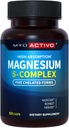 Complejo de Magnesio 5-in-1 - Absorción alta - Magnesio Chelated Glycinate, Malate, Citrate, Taurate, " Aspartate for Nerves, Muscles, Bones ANTE 60 Capsules ANTE Magnesium Supplement