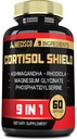 9in1 Cortisol Shield - Ashwagandha & Magnesium Glycinate, Rhodiola, Phosphatidylserine, L-Theanine, Licorice Root, St. John's Wort, Lions Mane - Mind & Mood, Restful Night Support - 60 Capsules