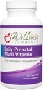 Wellness Resources Daily Prenatal Multi Vitamina - Methylated Folate Zinc Iron Bisglycinate Choline " Key Nutrients - Natural Prenatal Postpartum Vitaminas para Mujeres - 120 Caps