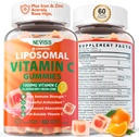 Vitamina Liposomal C 1000mg Gummies para adultos - Vitamina C Chewable 1500mg con 8mg Iron, Zinc & Elderberry - Apoyo Inmune, Suplemento de Booster Inmune - para la energía, Booster Collagen, 1Pack Sugar Gratis