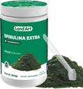 Arte de Tierra Certificada Espirulina orgánica fresca fresca fresca extra Powder 300g - Mejorado con clorofila biodisponible Añadido - Unflavoured - Fuente limpia - 3er Parte testado - Medición Spoon interior