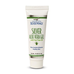 Natural Path Alas de plata 200ppm de plata con Aloe Vera Gel y Tea Tree Oil - Cuidado de la piel calmante - 0.75 oz